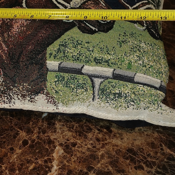 Gorgeous Tapestry Decorative Pillow Equestrian Horses Square 15 x 15 - Picture 5 of 5